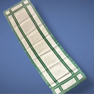Vintage Green White Table Runner Stripe Rectangle